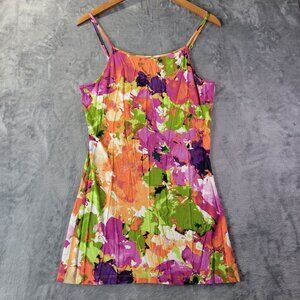Spiegel Women’s Small 90s Floral Tank Mini Dress Multicolor Y2K Tunic Top‎